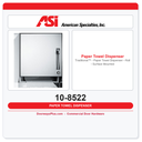 ASI 10-8522 Traditional™ - Paper Towel Dispenser - Roll - Surface Mounted