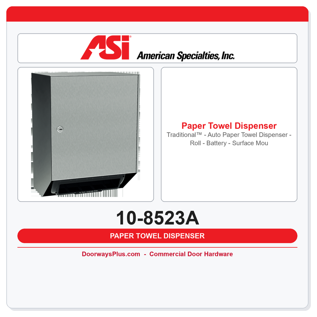 ASI 10-8523A Traditional™ - Auto Paper Towel Dispenser - Roll - Battery - Surface Mounted