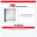 ASI 10-8523A Traditional™ - Auto Paper Towel Dispenser - Roll - Battery - Surface Mounted