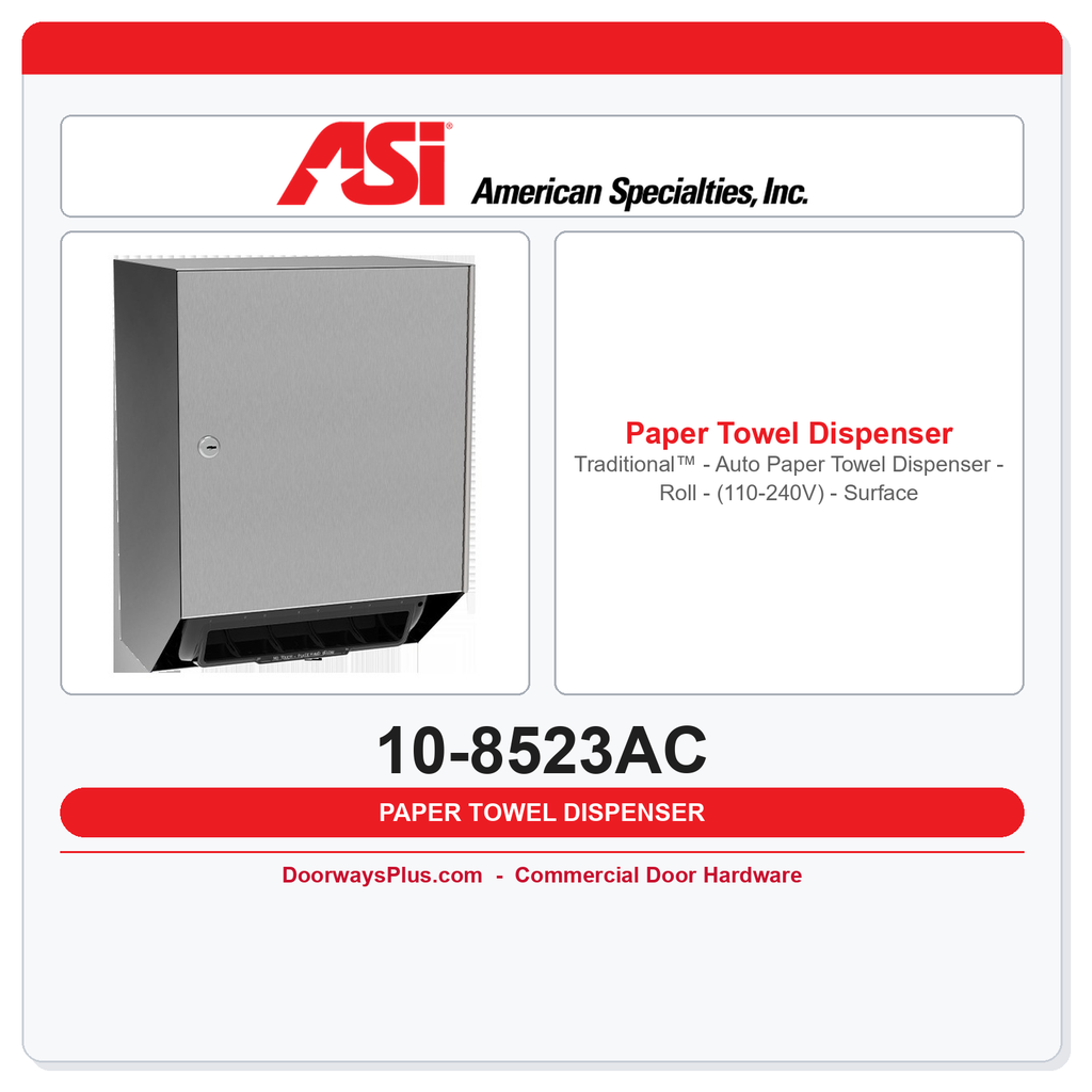 ASI 10-8523AC Traditional™ - Auto Paper Towel Dispenser - Roll - (110-240V) - Surface Mounted
