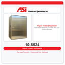 ASI 10-8524 Paper towel Dispenser - Pull Roll, Auto Cut - Surface Mounted