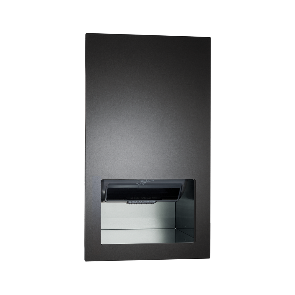 ASI 10-645210AC-41 Piatto™ - Fully Recessed Auto Roll Paper Towel Disp. - AC Power - Matte Black Phenolic Door
