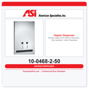 ASI 10-0468-2-50 Sanitary Napkin and Tampon Dispenser - 50¢ Operation - Semi- Recessed