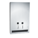 ASI 10-0468-50 Sanitary Napkin and Tampon Dispenser - 50¢ Operation - Recessed