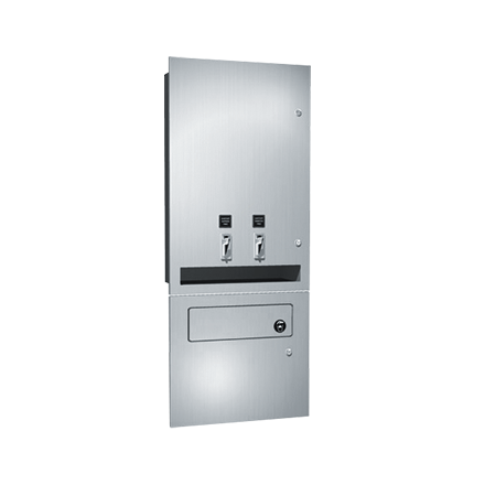 ASI 10-04684-9-50 Sanitary Napkin and Tampon Dispenser - 50¢ Operation - Surface Mounted