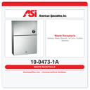 ASI 10-0473-1A Sanitary Waste Disposal - w/ Lock - Surface Mounted