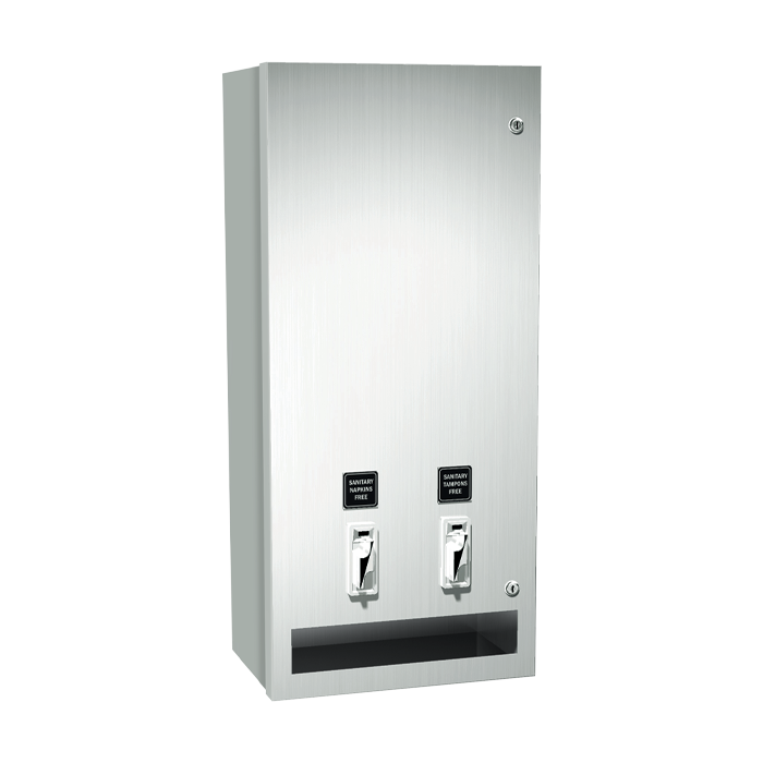 ASI 10-0864-50 Sanitary Napkin and Tampon Dispenser - 50¢ Operation - Surface Mounted