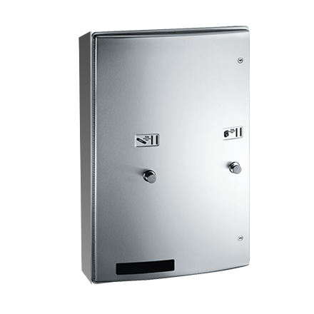 ASI 10-204684-9-25 Roval™ - Sanitary Napkin and Tampon Dispenser - 25¢ Operation - Surface Mounted