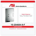 ASI 10-204684-9-F Roval™ - Sanitary Napkin and Tampon Dispenser - Free Operation - Surface Mounted