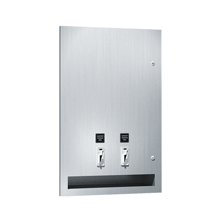 ASI 10-6468-25 Simplicity™ - Sanitary Napkin and Tampon Dispenser - 25¢ Operation - Recessed