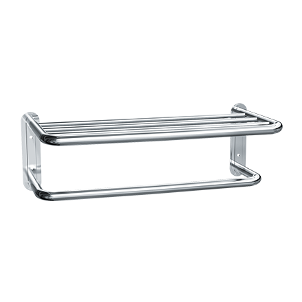 ASI 10-7311-20B Towel Shelf w/ Drying Rod - Bright Stainless Steel - 20"L - Surface Mounted