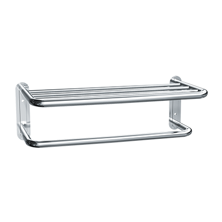 ASI 10-7311-24B Towel Shelf w/ Drying Rod - Bright Stainless Steel - 24"L - Surface Mounted