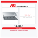 ASI 10-128-1 Security Bookshelf & Clothes Hook - Front Mount - Surface Mounted