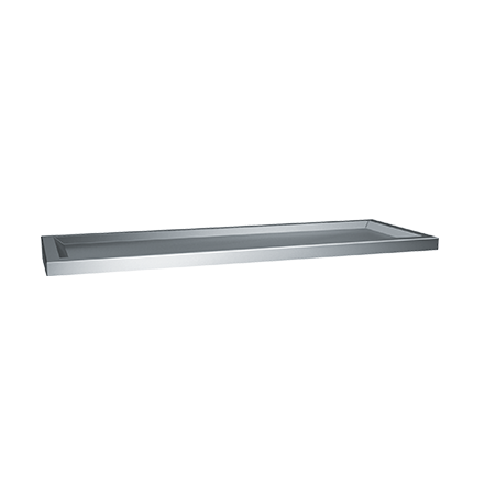ASI 10-0690-18 Shelf with Raised Edges - Stainless Steel - 6”D X 18”L - Surface Mounted