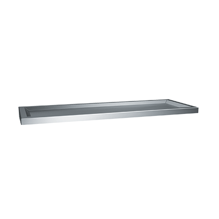 ASI 10-0690-24 Shelf with Raised Edges - Stainless Steel - 6”D X 24”L - Surface Mounted
