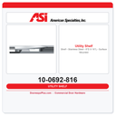 ASI 10-0692-816 Shelf - Stainless Steel - 8”D X 16”L - Surface Mounted