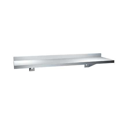 ASI 10-0694-18 Shelf w/ Backsplash - Stainless Steel - 5”D X 18”L - Surface Mounted
