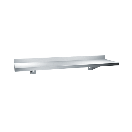 ASI 10-0694-48 Shelf w/ Backsplash - Stainless Steel - 5”D X 48”L - Surface Mounted