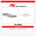 ASI 10-0698 Fold-Down Utility Shelf, Stainless Steel – Surface Mounted