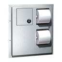 ASI 10-04813-HC Toilet Tissue Disp. & Sanitary Napkin Disposal - Dual Access for ADA - Partition Mounted