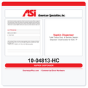 ASI 10-04813-HC Toilet Tissue Disp. & Sanitary Napkin Disposal - Dual Access for ADA - Partition Mounted