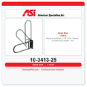 ASI 10-3413-25 Swing-Up Grab Bar 1-1/4" O.D. Smooth w/ Toilet Tissue Holder Surface Mounted
