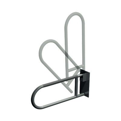 ASI 10-3451-25 Swing Up Grab Bar (1-1/4" O.D) Smooth - w/ Toilet Tissue Holder - Locks - Surface Mounted