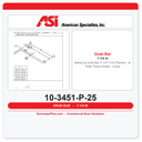 ASI 10-3451-P-25 Swing Up Grab Bar (1-1/4" O.D) Peened - w/ Toilet Tissue Holder - Locks - Surface Mounted