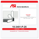 ASI 10-3451-P-25 Swing Up Grab Bar 1-1/4" OD Peened w/ Toilet Tissue Holder Locking Surface Mounted