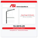 ASI 10-3815-25 Wall to Floor Grab Bar 30"x33" Snap Flange 1-1/2" Smooth w/ Toilet Tissue Holder