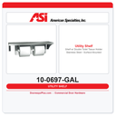 ASI 10-0697-GAL Shelf w/ Double Toilet Tissue Holder Stainless Steel - Surface Mounted