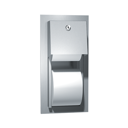 ASI 10-0031 Toilet Tissue Dispenser - Twin Hide-A-Roll - Recessed