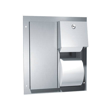 ASI 10-0032 Toilet Tissue Dispenser - Twin Hide-A-Roll - Partition Mounted