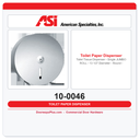 ASI 10-0046 Single Jumbo Roll Toilet Tissue Dispenser – 13-1/2" Round Surface Mounted