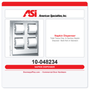 ASI 10-048234 Toilet Tissue Disp. & Sanitary Napkin Disposal - Multi Roll (4 Standard Rolls) - Recessed