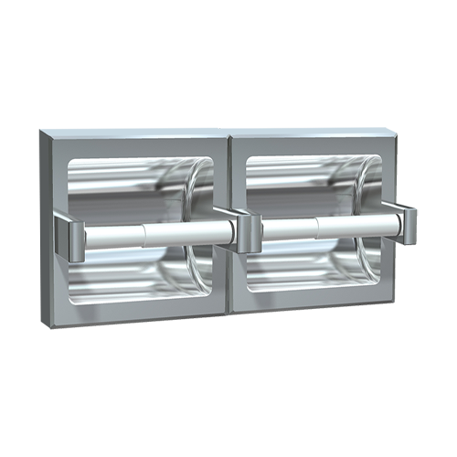 ASI 10-74022-BSM Toilet Tissue Holder - Double - Bright Stainless Steel - Surface Mounted