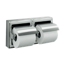 ASI 10-74022-HBSM Toilet Tissue Holder - Double, Hooded - Bright Stainless Steel - Surface Mounted