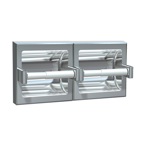ASI 10-74022-SSM Toilet Tissue Holder - Double - Satin Stainless Steel - Surface Mounted