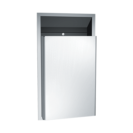 ASI 10-0458 Traditional™ Waste Receptacle - 4" Proj. 4" Rec. - 12 gal. - Semi Recessed