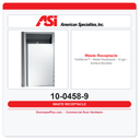 ASI 10-0458-9 Traditional™ - Waste Receptacle - 12 gal. - Surface Mounted