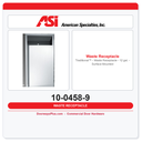 ASI 10-0458-9 Traditional™ - Waste Receptacle - 12 gal. - Surface Mounted