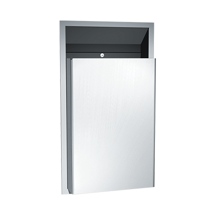 ASI 10-0458-CX Traditional Waste Receptacle - 1/2" Proj. 7-1/2" Rec. - 12 gal. - Semi Recessed