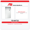 ASI 10-04733 Traditional™ - Waste Receptacle - 3 gal. - Recessed