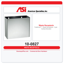 ASI 10-0827 Traditional™ - Waste Receptacle - 2 gal. - Surface Mounted