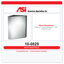 ASI 10-0829 Traditional™ - Waste Receptacle - 13 gal. - Surface Mounted