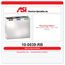 ASI 10-0839-RB 3-Bin Recycling Station - 19 Gal - Free Standing