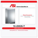 ASI 10-20826-T Roval™ - Waste Receptacle - 12.8 gal. - Surface Mounted