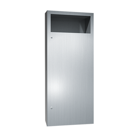 ASI 10-6474-2-41PC Simplicity™ in Matte Black - Waste Receptacle - 12 gal. - Powder Coated - Semi Recessed - NEW