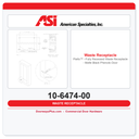 ASI 10-6474-00 Piatto™ - Fully Recessed Waste Receptacle - Matte Black Phenolic Door