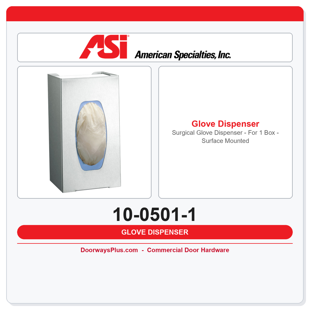 ASI 10-0501-1 Surgical Glove Dispenser - For 1 Box - Surface Mounted